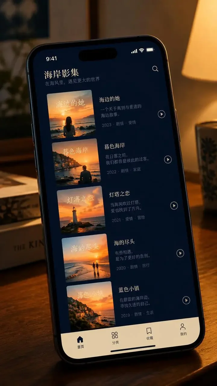 番茄短剧入口 APP 剧集列表界面，深蓝背景搭配晚霞橘封面